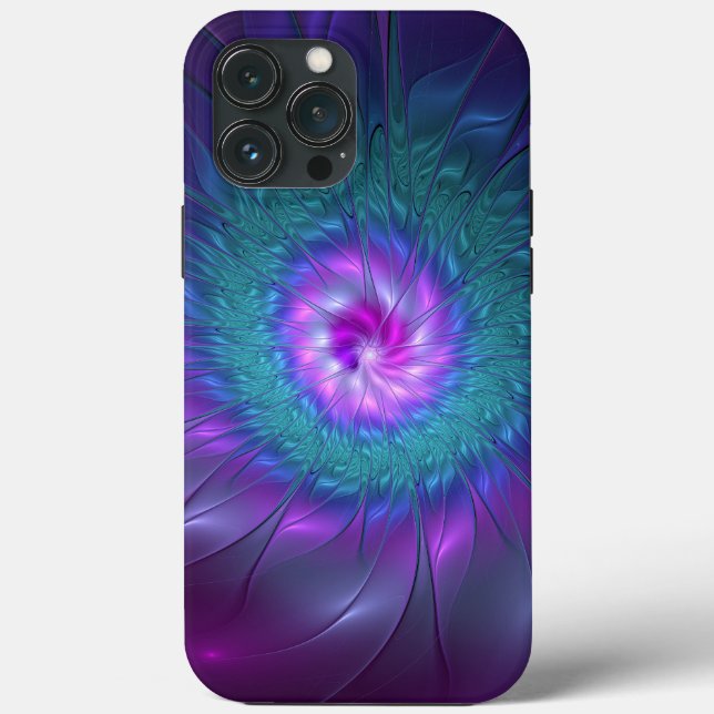 Abstrato Floral Beauty Fractal Colorida Flor (Verso)