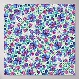 Abstrato Floral Pattern - Poster