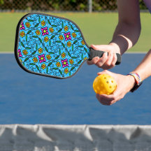 Abstrato Floral Pickleball Paddle