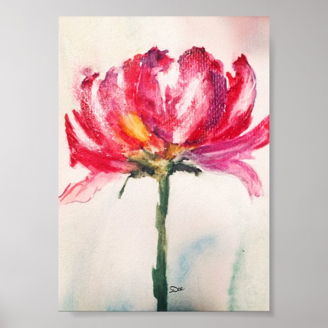 Abstrato Floral Premium Canvas 5x7 Poster Gloss (Frente)