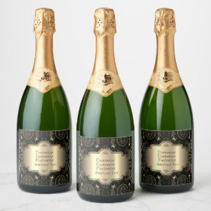 Abstrato Floral Preto E Dourado