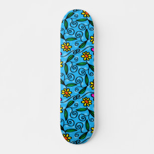 Abstrato Floral Skateboard