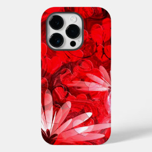 Abstrato Floral Vermelho E Corações