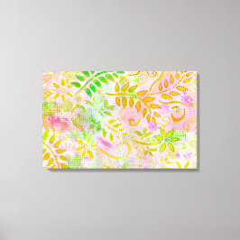 Abstrato, Flores e Canvas de Folhas