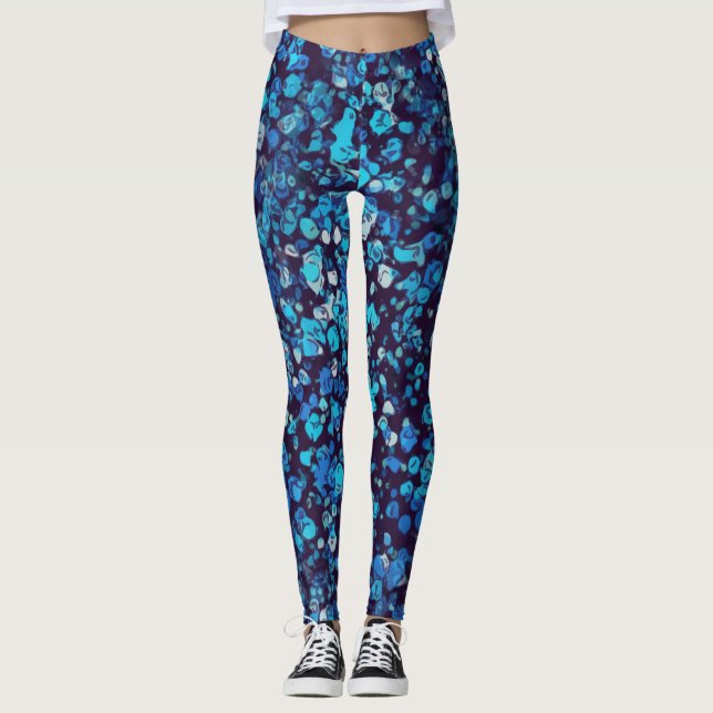 Abstrato Flores Flores Fashion Yoga Leggings (Frente)