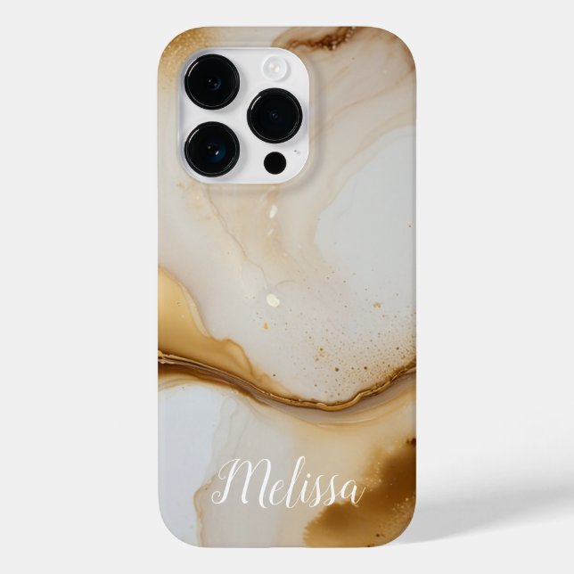 Abstrato Fluid Marinho Beige Dourado Personalize n (Verso)