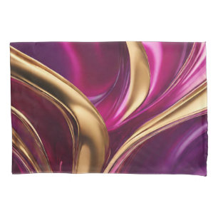 Abstrato — Fluxo Arte-Fúcsia Roxo e Dourado-