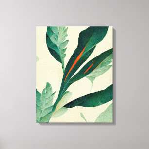 Abstrato Foliage Plant Sair Canvas Paint Wall Art
