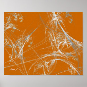 Abstrato Fractal Spider Web em Impressão de Tela