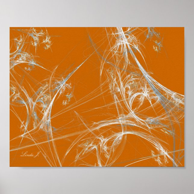 Abstrato Fractal Spider Web em Impressão de Tela L (Frente)