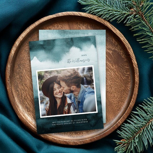 Abstrato Frost Modern Cartões de foto de Natal (Criador carregado)