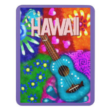 Abstrato Funky Ukulele Floral Roxo Tropical