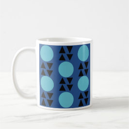 Abstrato geométrica azul simples, caneca moderna