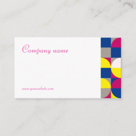 Abstrato geométrica branca fuchsia QR Cartão de vi