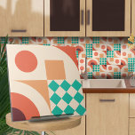 Abstrato geométrico Bauhaus N3<br><div class="desc">Azulejo geométrico de abstrato no estilo Bauhaus em turquesa,  vinho e paleta colorida siena queimada.</div>