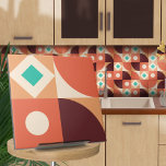 Abstrato geométrico Bauhaus N4<br><div class="desc">Azulejo geométrico de abstrato no estilo Bauhaus em turquesa,  vinho e paleta colorida siena queimada.</div>