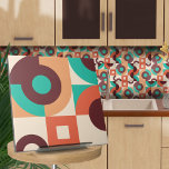 Abstrato geométrico Bauhaus N6<br><div class="desc">Azulejo geométrico de abstrato no estilo Bauhaus em turquesa, vinho e paleta colorida siena queimada.</div>
