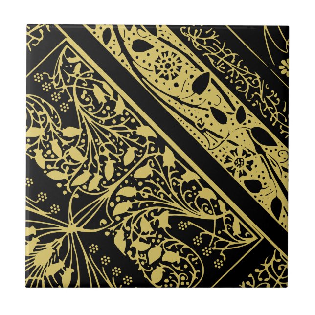 Abstrato Geométrico Floral da Deco de Arte Dourada (Frente)