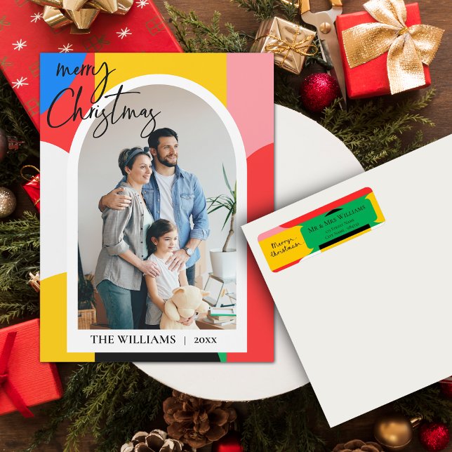 Abstrato Geométrico Foto de Padrão Feliz Natal (Abstract Geometric Pattern Photo Merry Christmas)