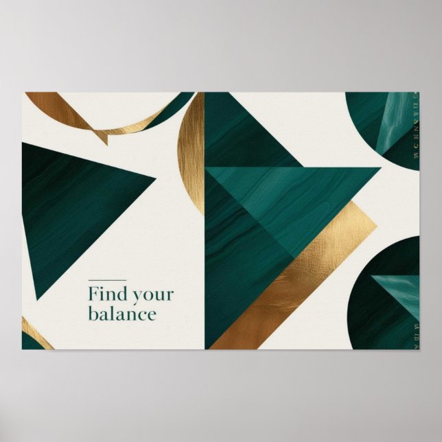 Abstrato Geométrico Modern poster minimalista (Frente)