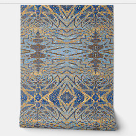 Abstrato Geométrico Moderno Azul E Dourado Elegant