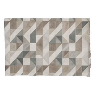 Abstrato Geométrico Moderno - Beige e Cinzas Neutr