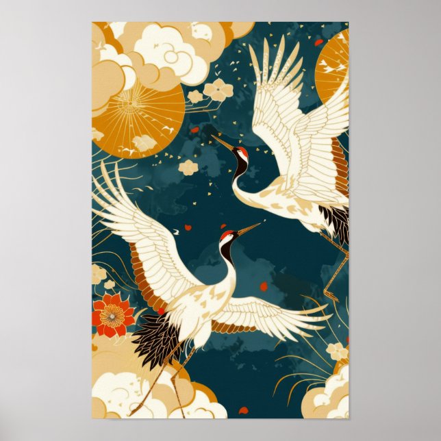 Abstrato Geométrico Poster de Fundo Amarelo (Frente)