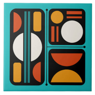 Abstrato Geométrico Turquesa de Arte Retroativa La
