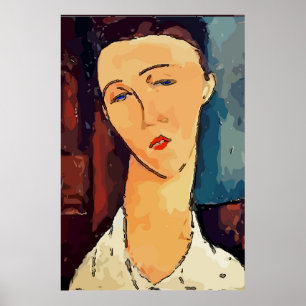 Abstrato Girl Face, adicione ou edite Poster de te