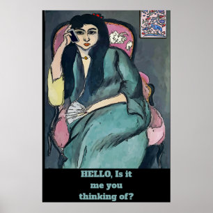 Abstrato Girl on Cell Phone Poster