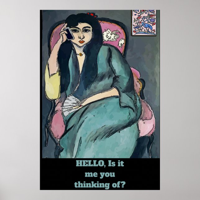 Abstrato Girl on Cell Phone Poster (Frente)