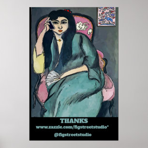 Abstrato Girl on Cell Phone Poster