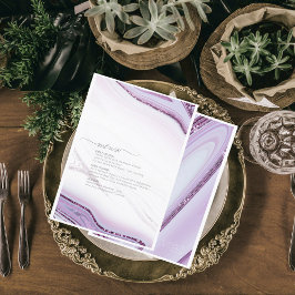 Abstrato Glitter Strata Wedding Menu Lilac/W ID903