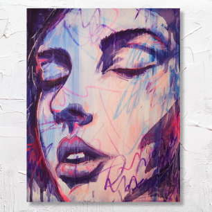 Abstrato Gráfico Colorido - Impressão de Retrato p