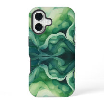 Abstrato Green Waves Apple iPhone 16 Tough Case