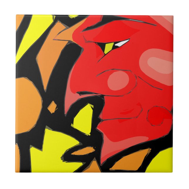 Abstrato Grinning Devil Art (Frente)