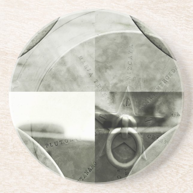 Abstrato Grunge Ring n Star Sandstone Porta copos (Frente)