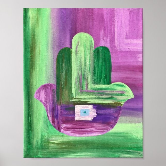 Abstrato Hamsa Poster (Frente)