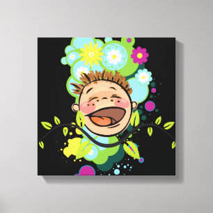 Abstrato Happy Kid Canvas