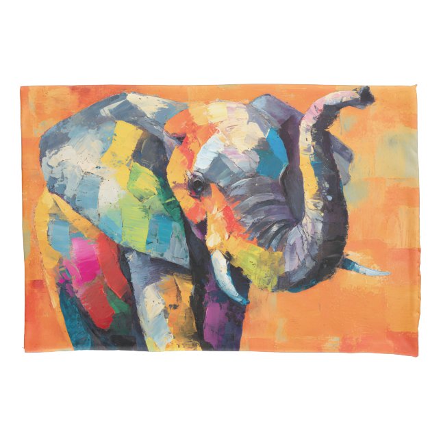 Abstrato Happy Rainbow Elephant (Frente)
