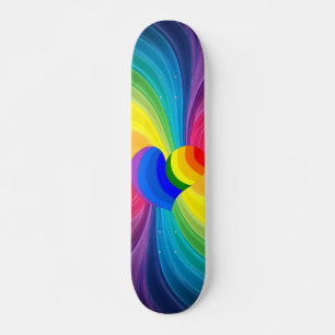 Abstrato Hippie Heart Skateboard