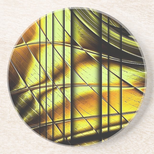 Abstrato Honeygold Sandstone Porta copos (Frente)