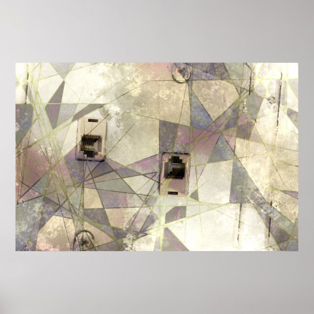 Abstrato Industrial Vintage Phone Jack Impressão (Frente)