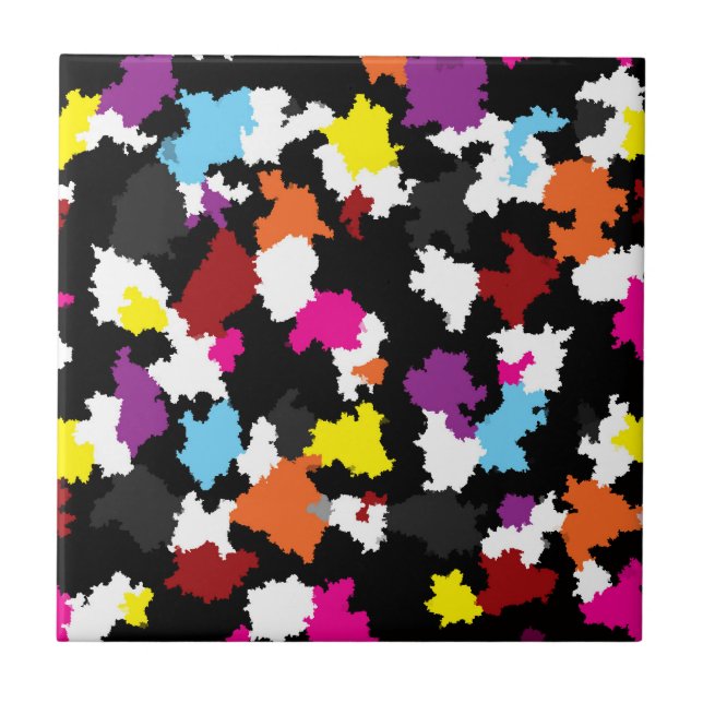 Abstrato Irregular Colorida Preta (Frente)