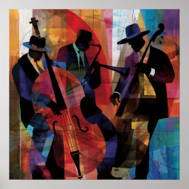 Abstrato Jazz Musicians Art Impressão