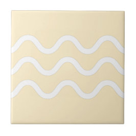 Abstrato Lake Waves Beige e White