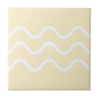 Abstrato Lake Waves Beige e White