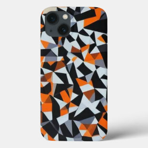 Abstrato Laranja e Arte Geométrica Negra