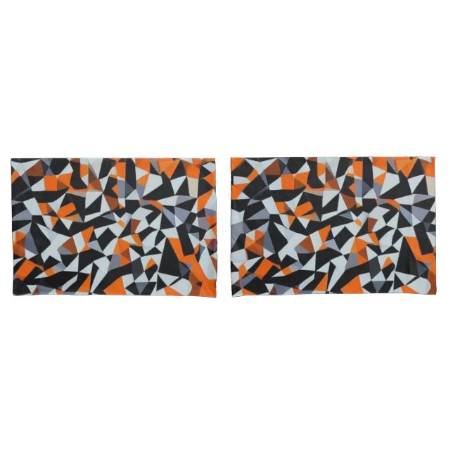 Abstrato Laranja e Arte Geométrica Negra (Frente - conjunto)