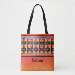 Abstrato - Laranja, Roxo, Amarelo e Azul - Bolsa T